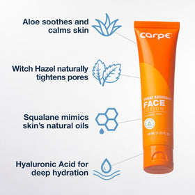 Carpe Sweat Absorbing Face Lotion application on skin