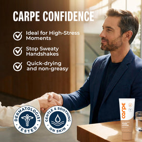 Carpe Sweat Absorbing Hand Lotion 50g application texture on skin