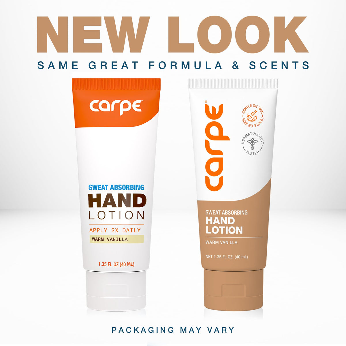 Carpe Sweat Absorbing Hand Lotion 50g back view showing ingredients list