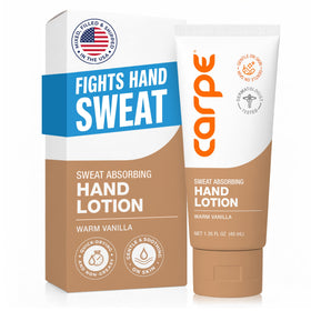 Carpe Sweat Absorbing Hand Lotion 50g front view with warm vanilla scent