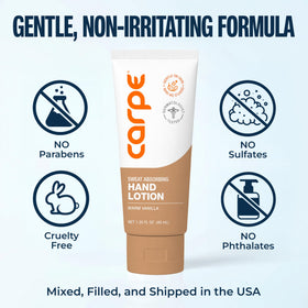 Carpe Sweat Absorbing Hand Lotion 50g in a decorative setting