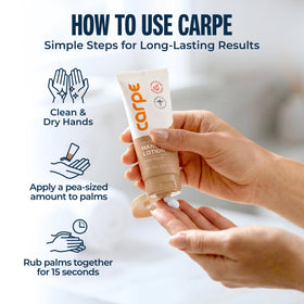 Carpe Sweat Absorbing Hand Lotion 50g opened with lotion visible