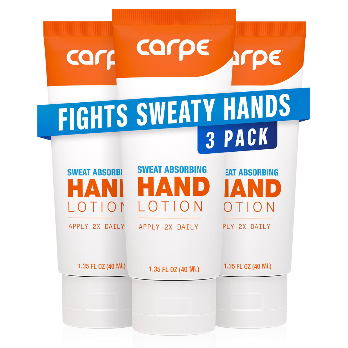 Carpe Sweat Absorbing Hand Lotion Eucalyptus 3 Pack front view