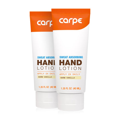 Carpe Sweat Absorbing Hand Lotion Warm Vanilla 2 Pack front view