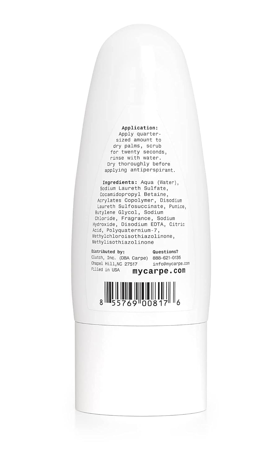 Carpe Underarm Exfoliating Scrub displayed with other personal care items