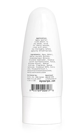 Carpe Underarm Exfoliator displayed with other personal care items