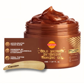 Carroten Gold Shimmer Tanning Gel 5 oz front view