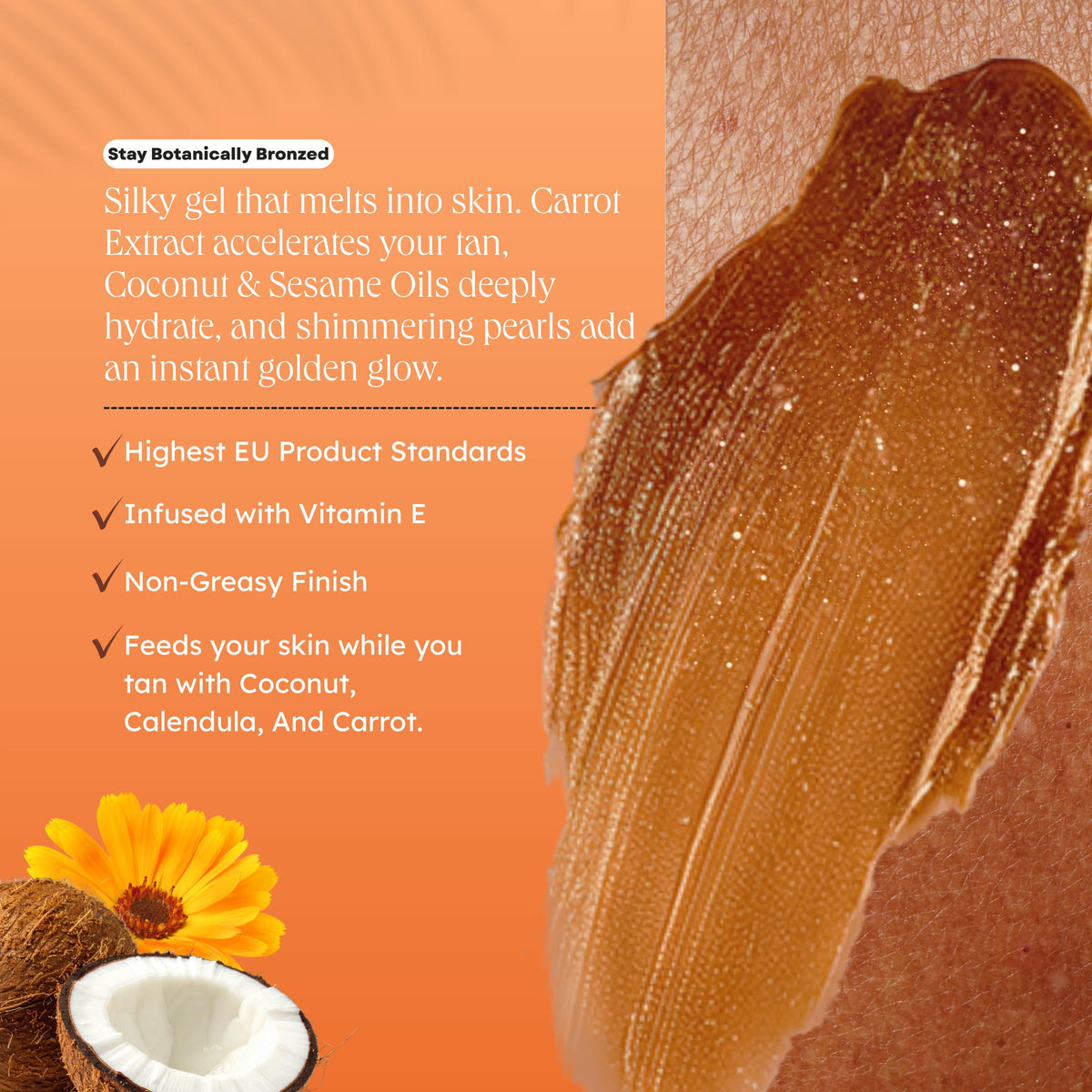 Carroten Gold Shimmer Tanning Gel 5 oz packaging