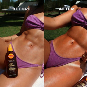 Carroten Tanning Oil Spray back view with ingredient details
