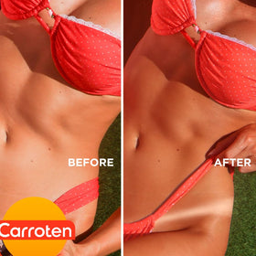 Carroten Tanning Oil Spray in a sunny outdoor setting