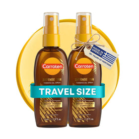 Carroten Travel Size Tanning Oil Spray front view, 2.3 oz each