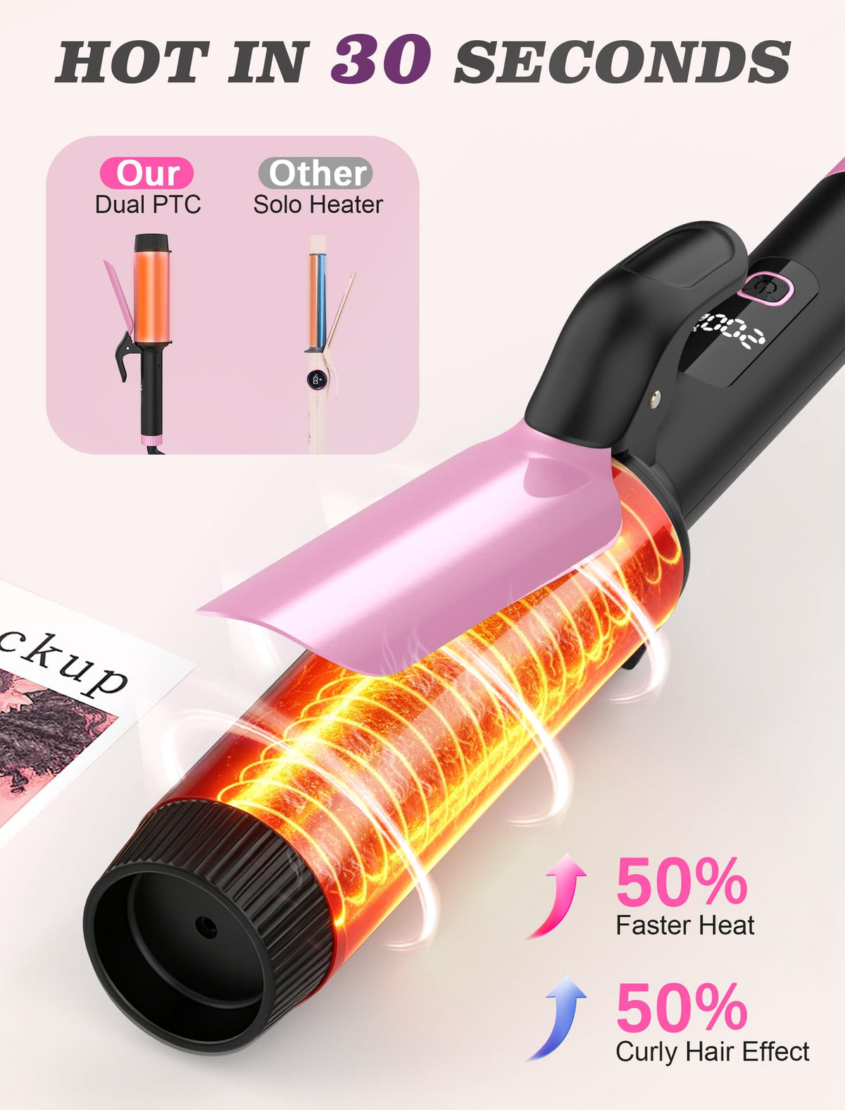 Casavok curling iron showing 2-inch barrel