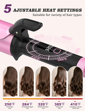 Casavok curling iron with digital display and temperature settings