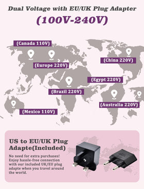 Casavok curling iron with European plug adapter