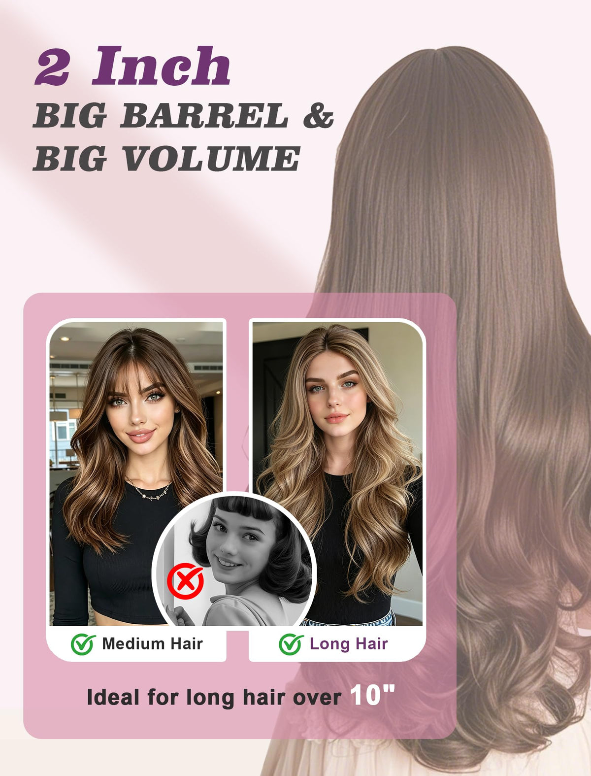 Casavok curling iron with tangle-free swivel cord