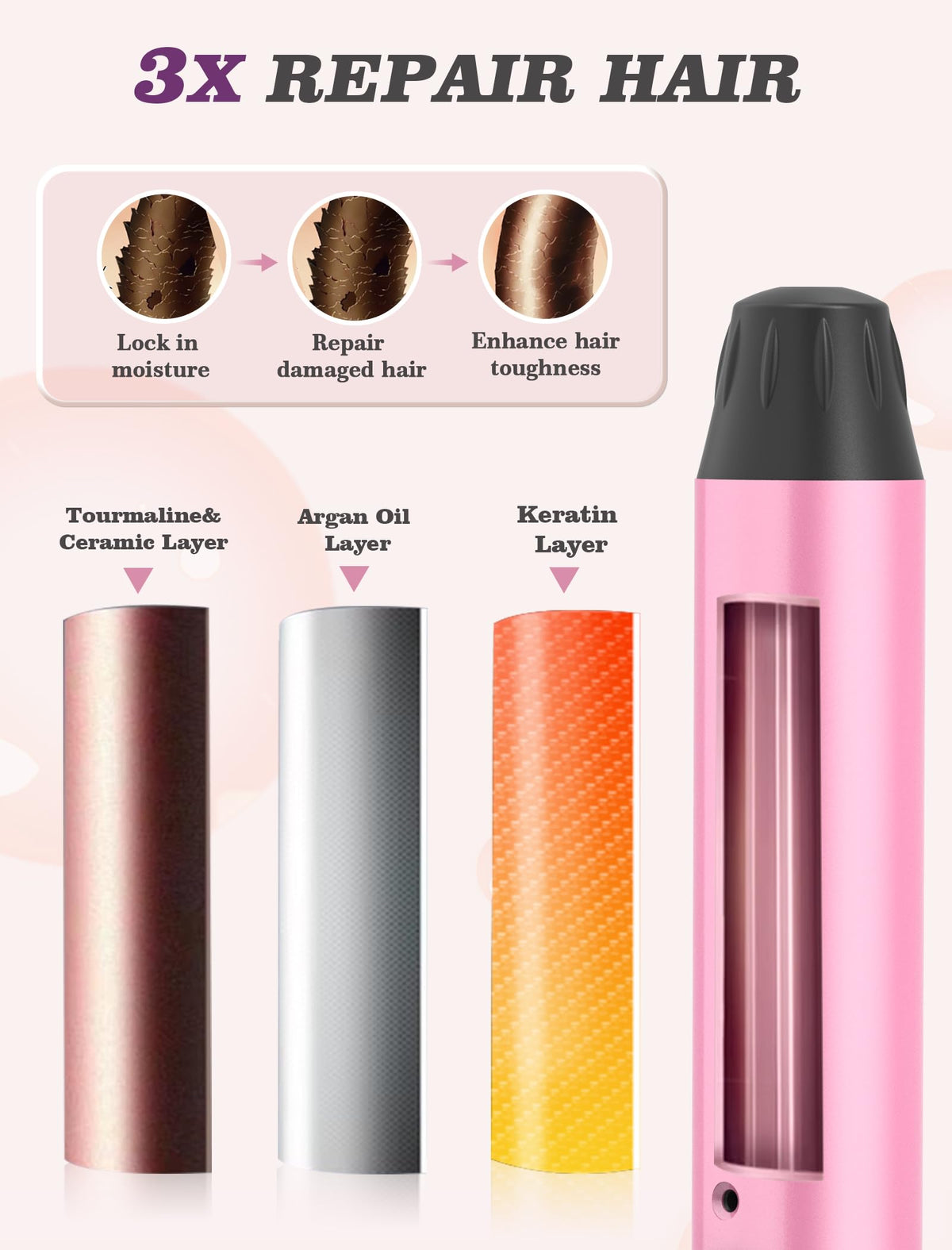 Casavok Mini Curling Iron digital screen displaying temperature