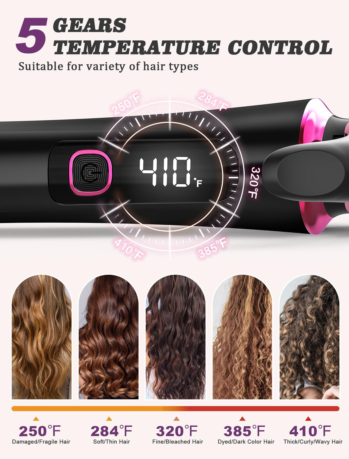 Casavok Mini Curling Iron with digital display