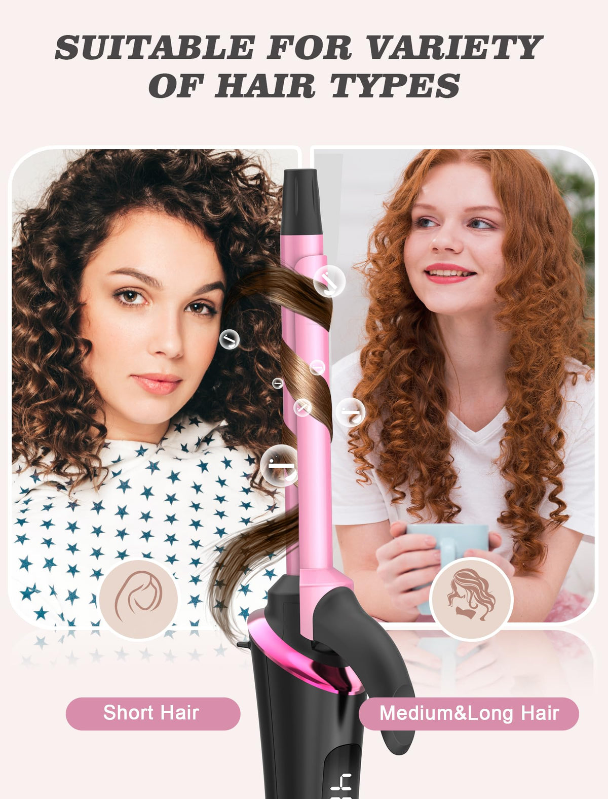 Casavok Mini Curling Iron with ergonomic grip