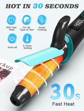 Casavok Mini Travel Curling Iron with UK and EU plug adapters