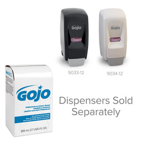Case of 12 GOJO lotion soap refills stacked