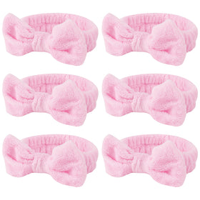Casoty pink spa headband set with six bow headbands