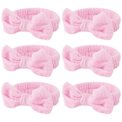 Casoty pink spa headband set with six bow headbands