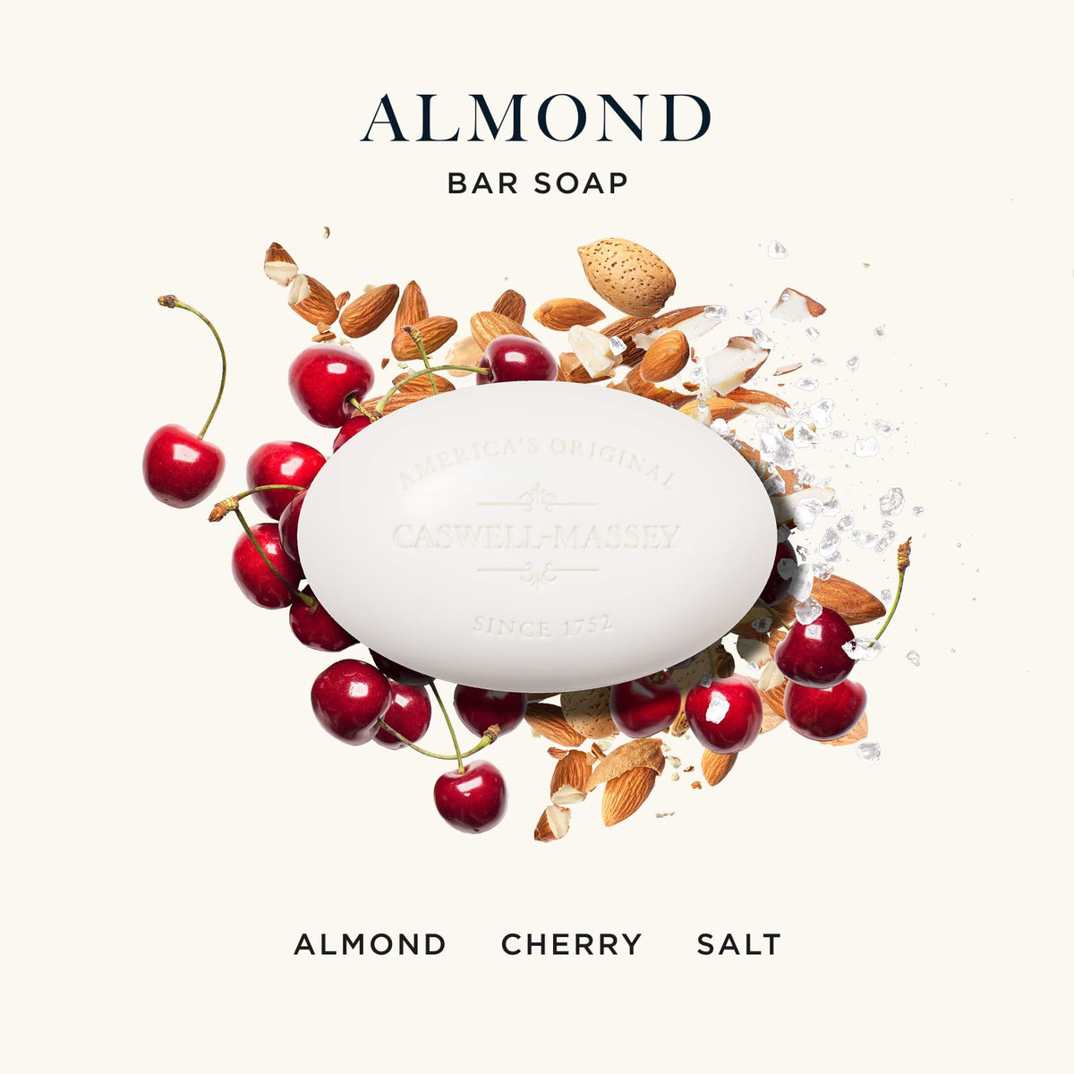 Caswell-Massey Almond Scent Soap bars arranged neatly