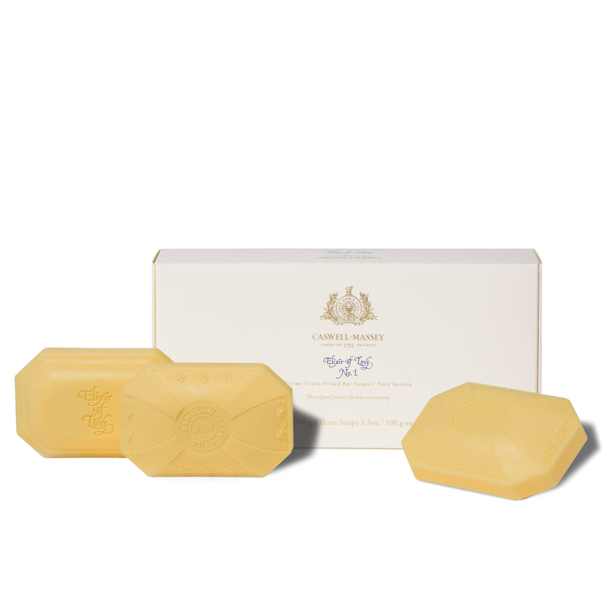 Caswell-Massey Elixir of Love Soap Gift Set front view with three bars