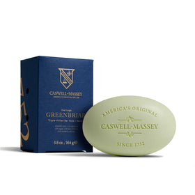 Caswell-Massey Greenbriar Natural Bar Soap front view with packaging