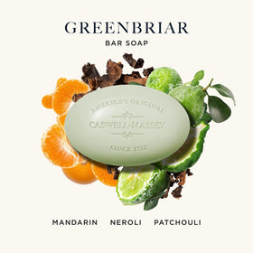 Caswell-Massey Greenbriar Natural Bar Soap side view showcasing texture