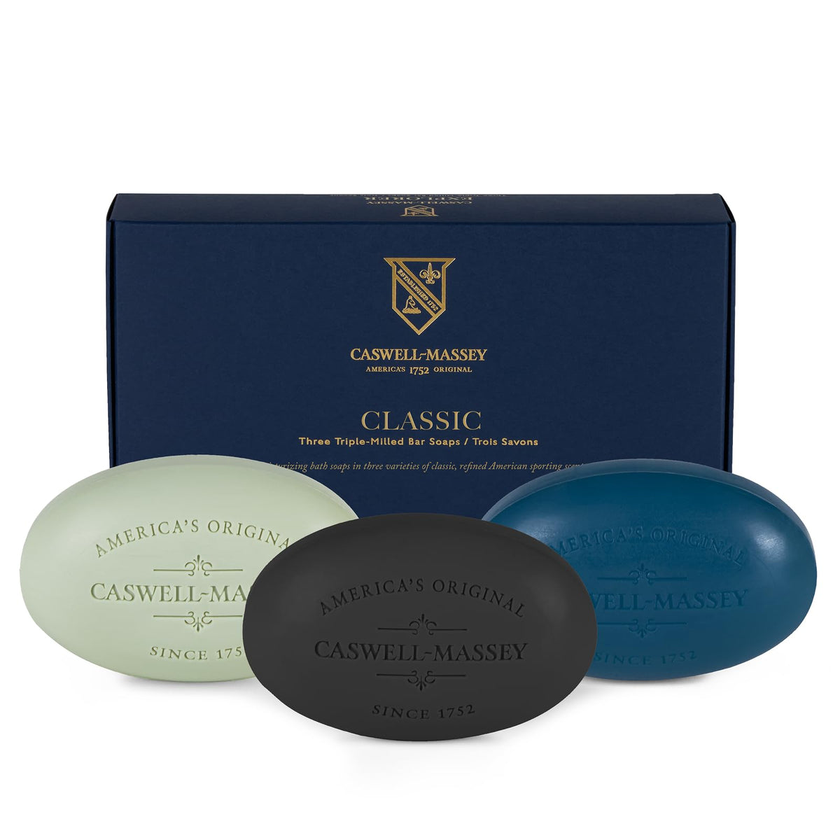 Caswell-Massey Men’s Bar Soap Gift Set packaging front view