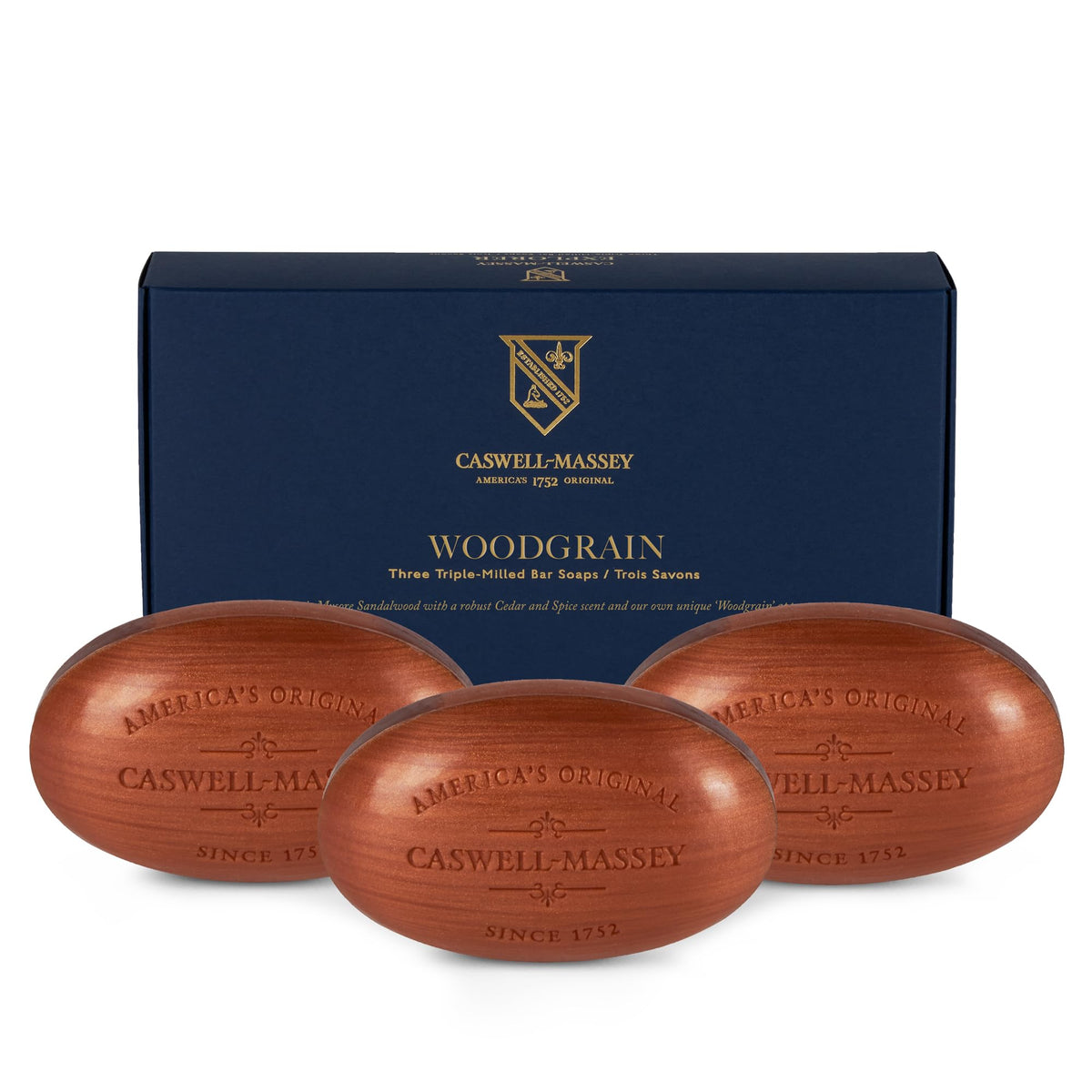 Caswell-Massey Men’s Bar Soap Gift Set with three 5.8 oz bars