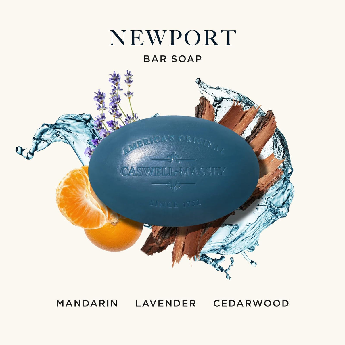 Caswell-Massey Newport Men’s Bar Soap packaging details