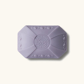 Caswell-Massey Orchid Soap displayed with fresh Nashi pear