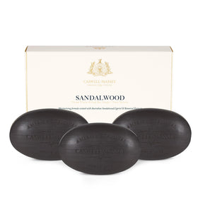 Caswell-Massey Sandalwood Soap Gift Set front view with three bars