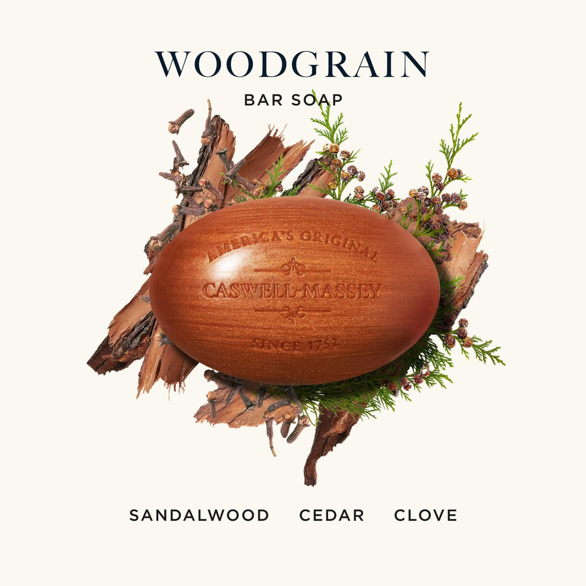 Caswell-Massey Sandalwood Soap packaging details