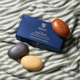 Caswell-Massey soap bar lather on skin