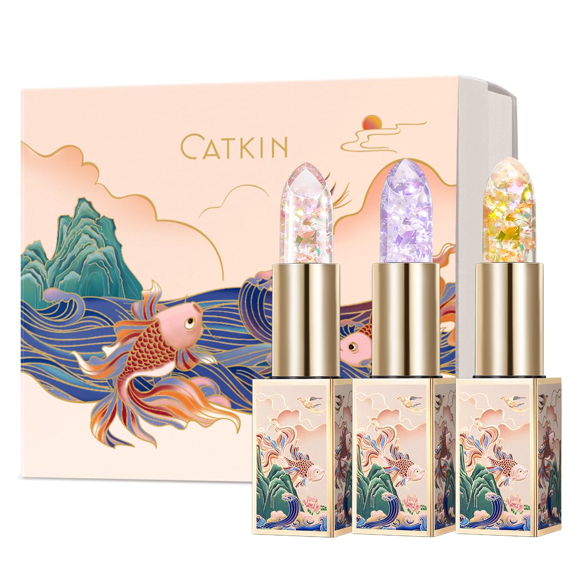 Catkin Lip Balm Color Changing Lipstick gift box with three shades