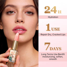 Catkin Lip Balm in hand demonstrating the colour change