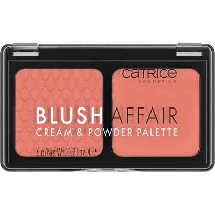 Catrice Blush Affair Cream & Powder Palette front view with peach shades
