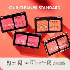 Catrice Blush Affair Cream & Powder Palette swatches on skin