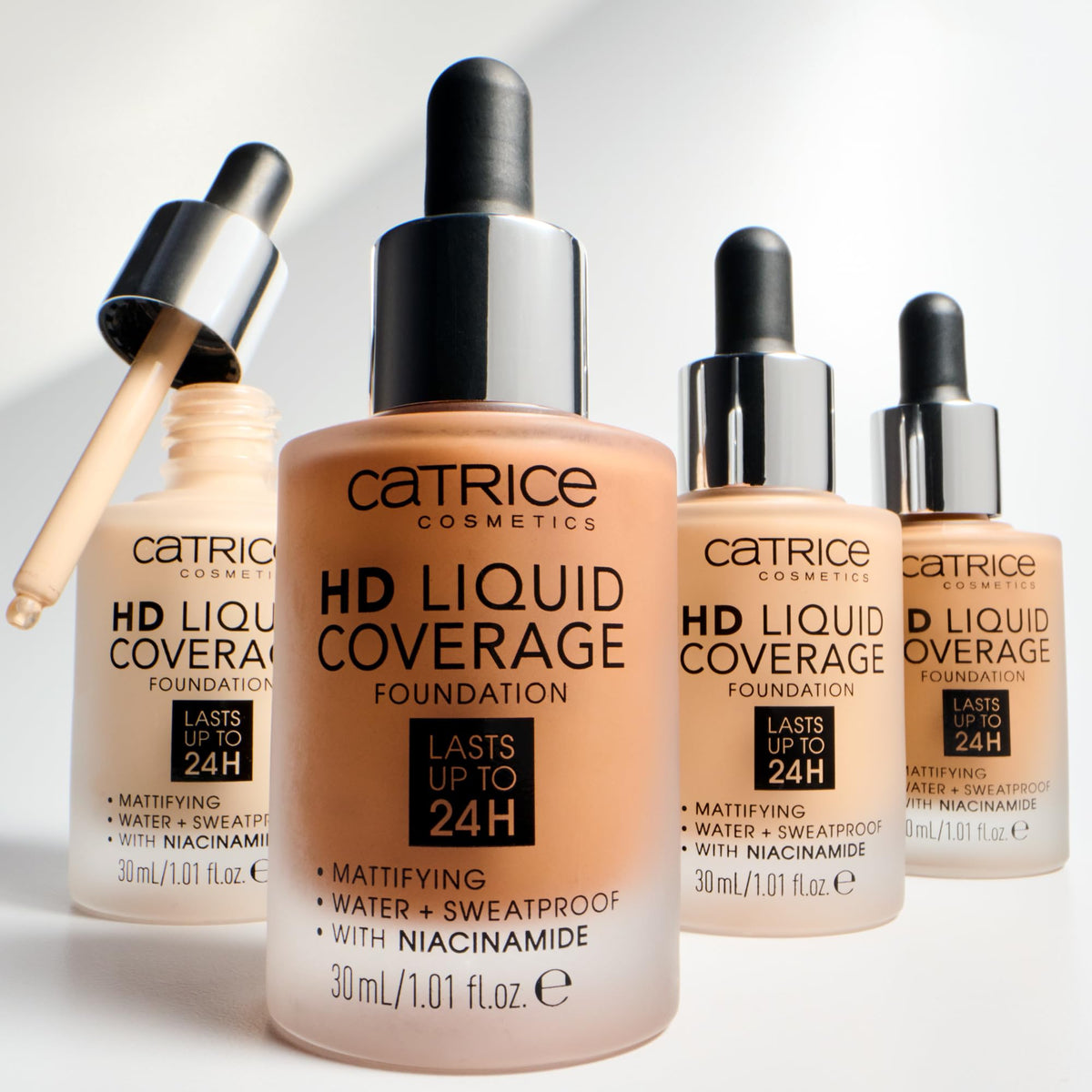 Catrice HD Liquid Coverage Foundation application process