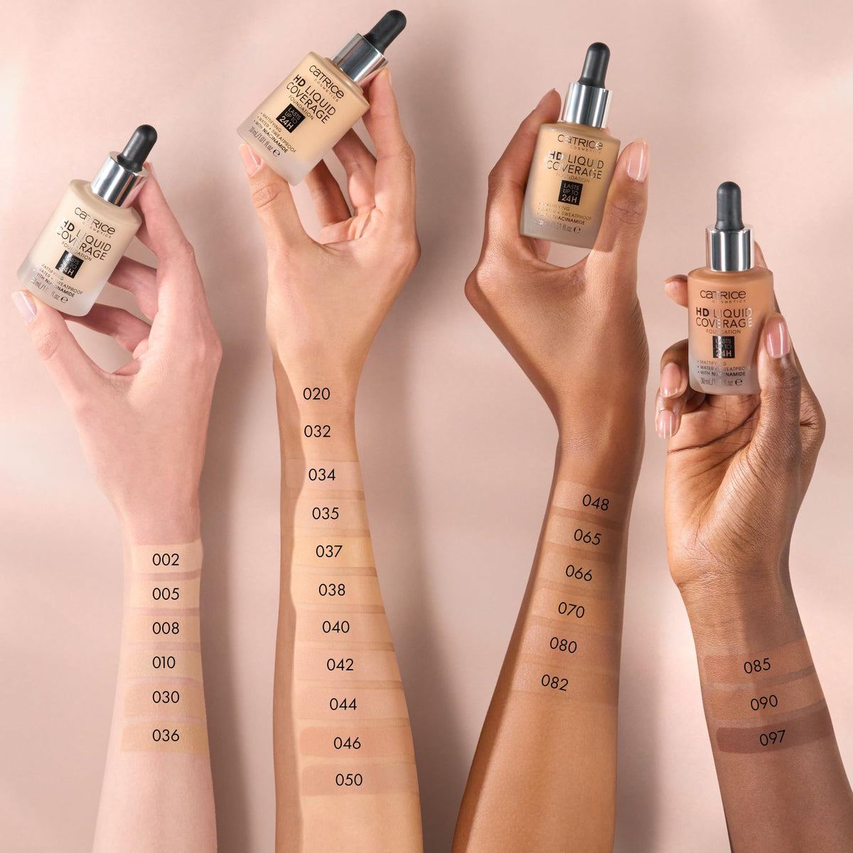 Catrice HD Liquid Coverage Foundation application with brush