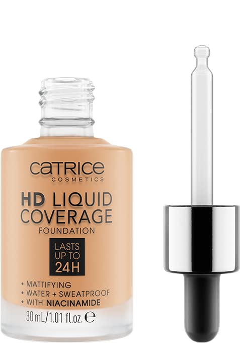 Catrice HD Liquid Coverage Foundation front view with dropper applicator