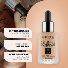 Catrice HD Liquid Coverage Foundation on skin swatch