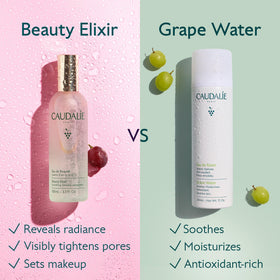 Caudalie Beauty Elixir 100 mL surrounded by essential oils