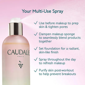 Caudalie Beauty Elixir being sprayed on face