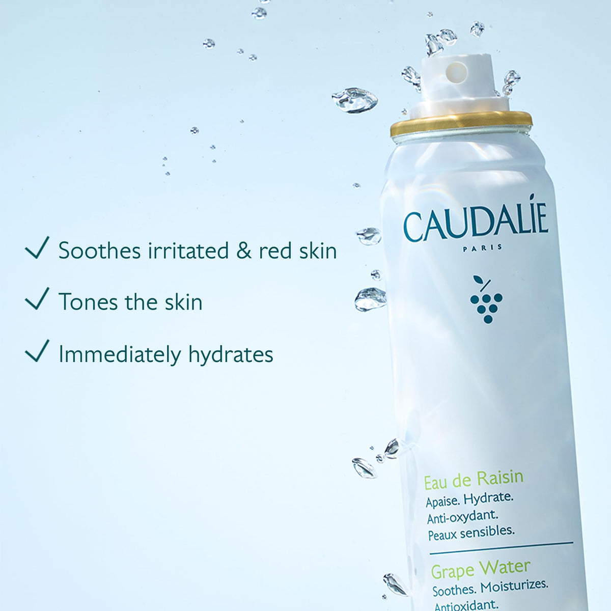 Caudalie Grape Water Moisturizing Face Mist 200 mL back view