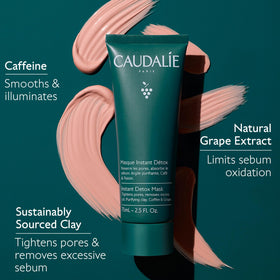 Caudalie Instant Detox Mask application on face