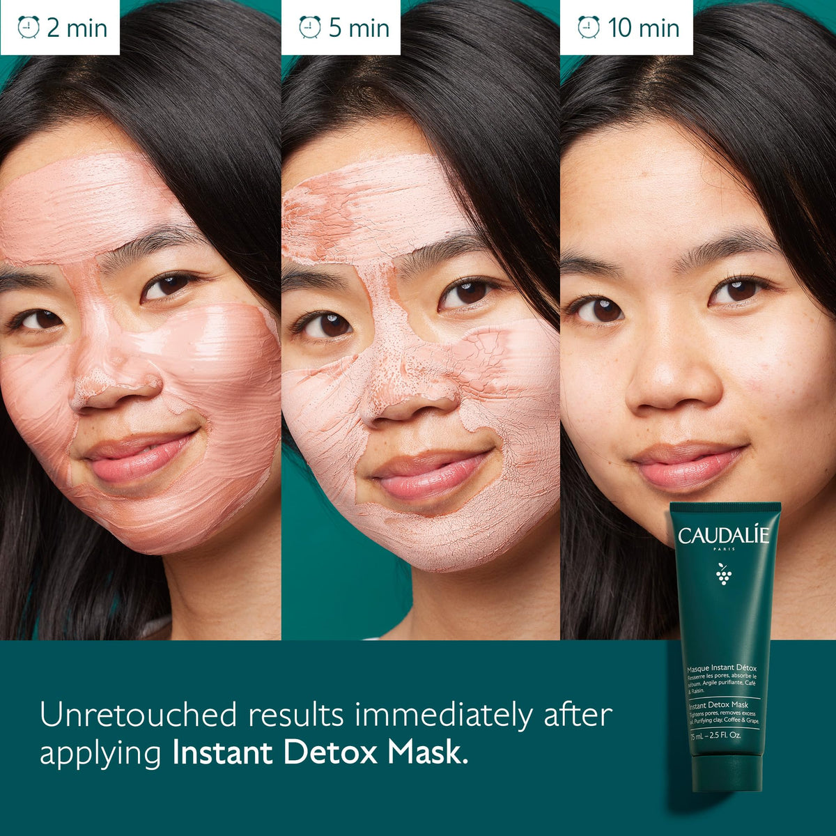 Caudalie Instant Detox Mask in a bathroom setting